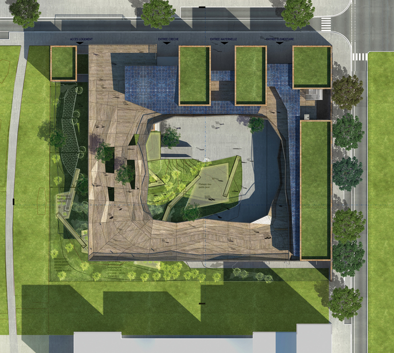 plan masse du groupe scolaire ginko