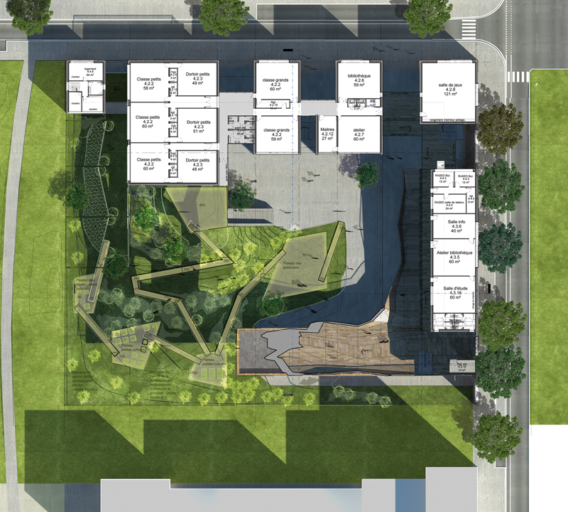 plan rdc du groupe scolaire