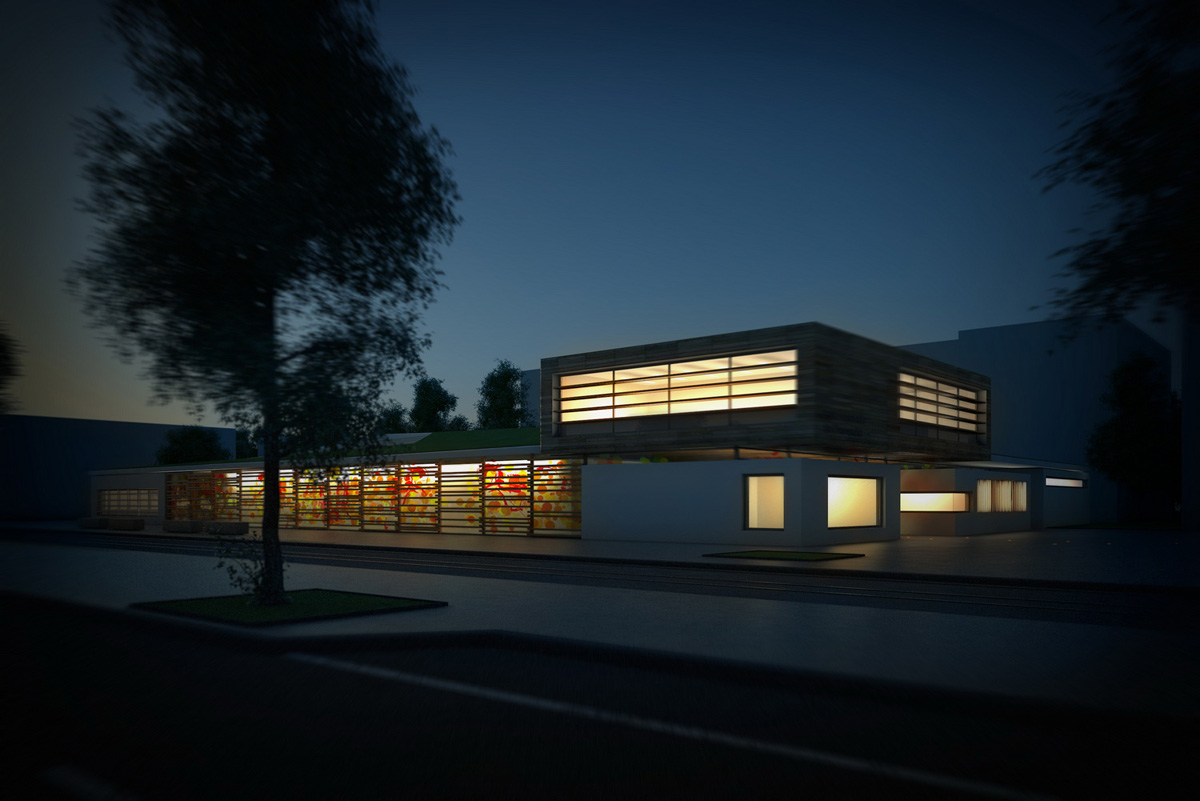 vue de nuit du groupe scolaire de clermont
