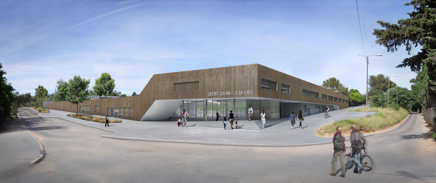 parvis groupe scolaire BEPOS