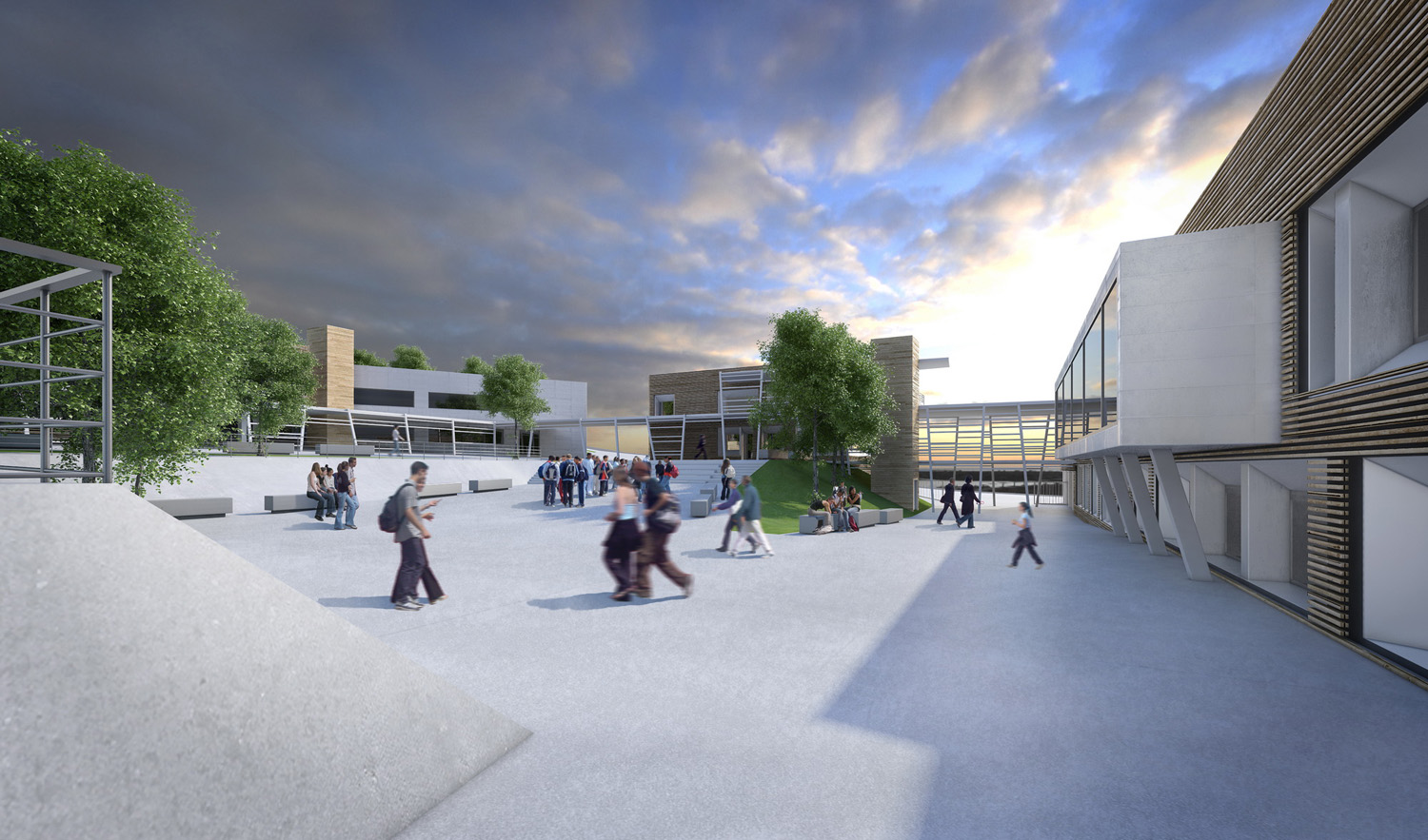 vue coté cour du collège