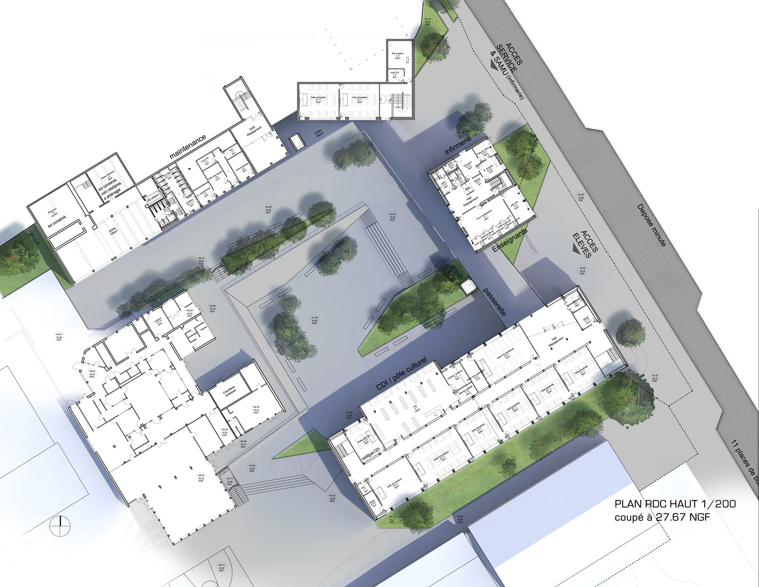 plans du rdc du college