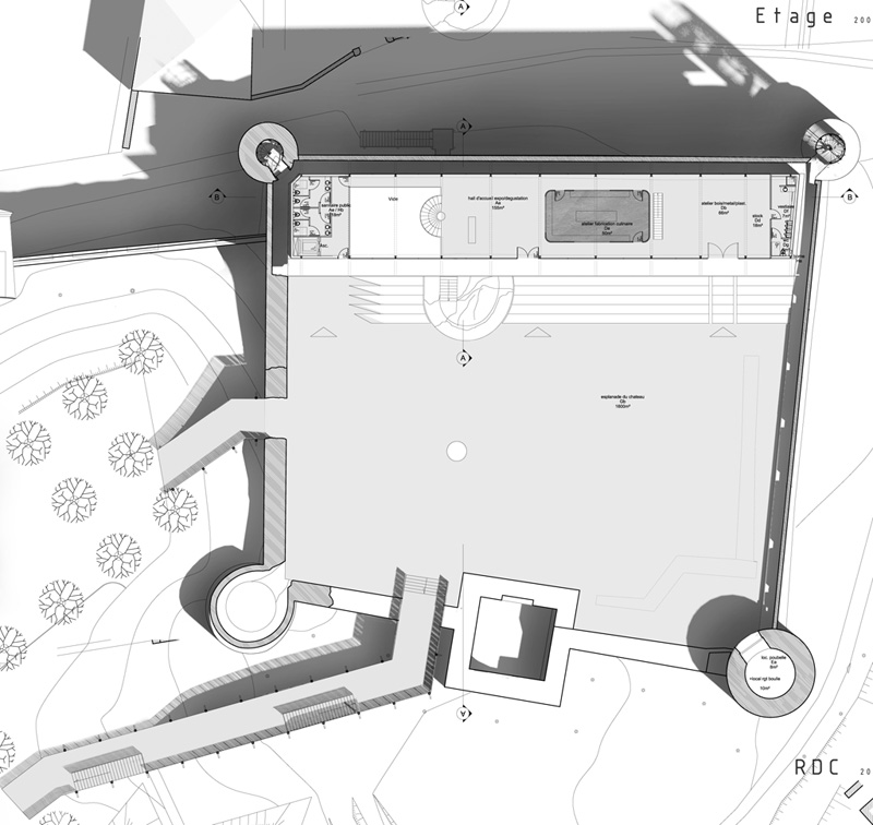 plan du centre d'art la cuisine
