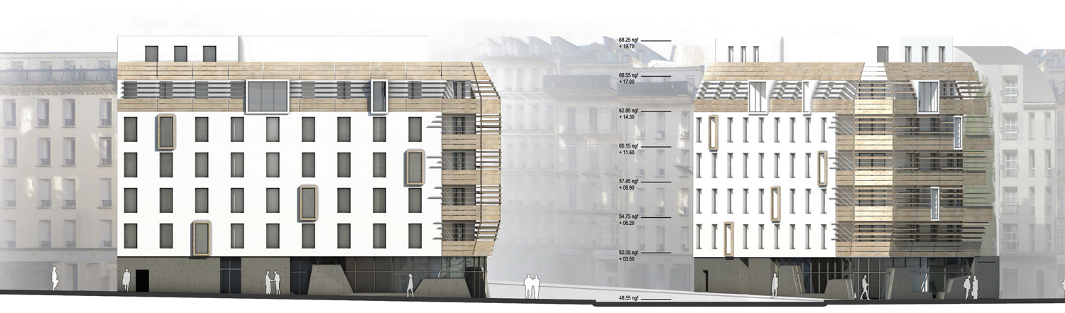façade Nord des logements