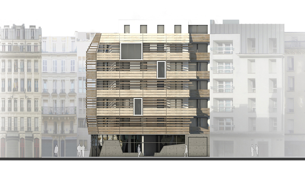 façade sud des logements