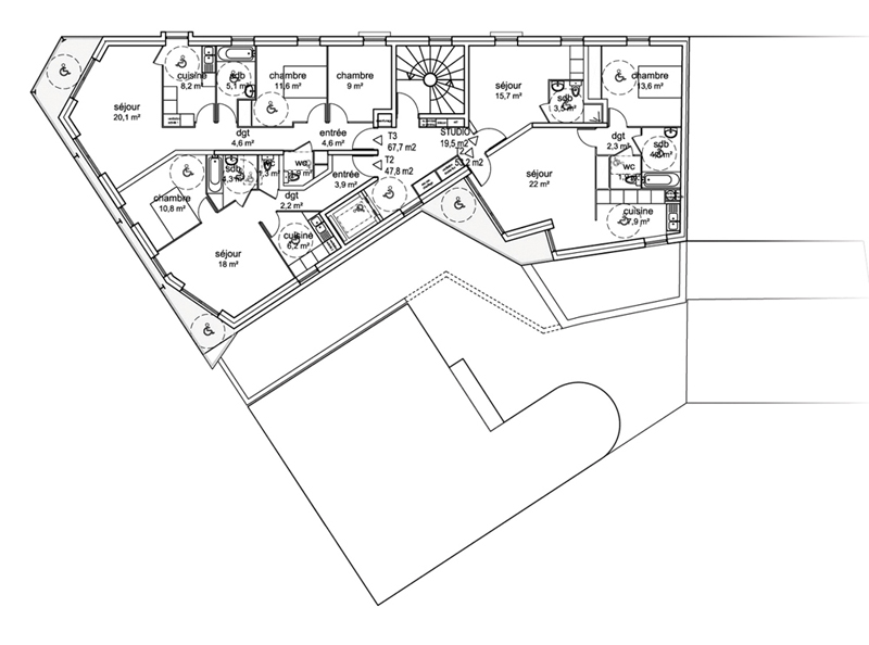 plans du projet de logements collectifs