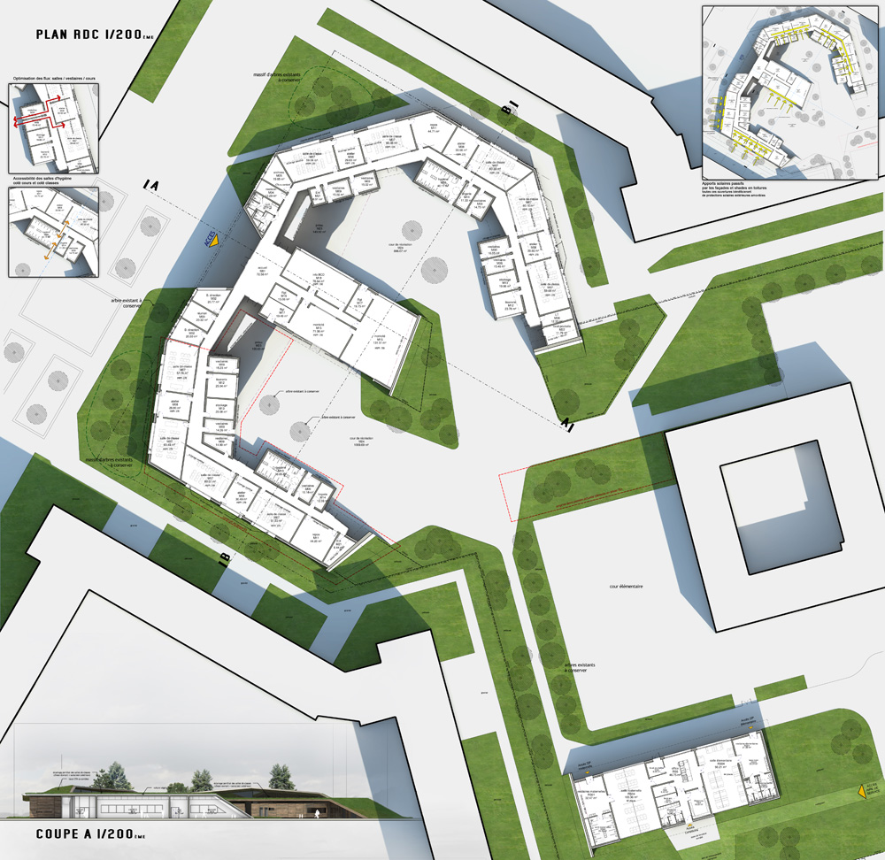plan rdc du groupe scolaire